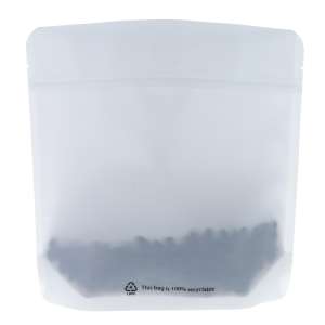 Doypack 100% recykling white 250g - opakowanie 100 szt + struna