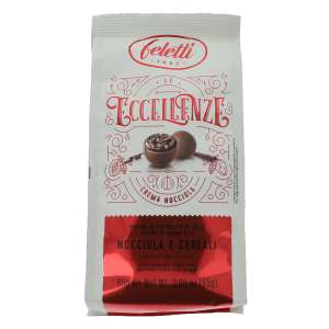 Pralinki z czekolady mlecznej z nadzieniem orzechowym i chrupkami - Red/Silver 85g