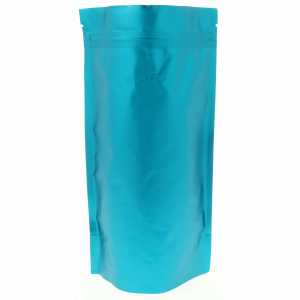 Doypack akwamaryna matowa z wentylem 250g - opakowanie 100 szt.