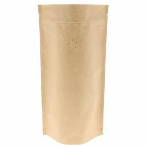 Doypack kraft z wentylem 250g - opakowanie 100szt.