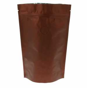 Doypack brązowy matowy z wentylem 100 g - opakowanie 100 szt.